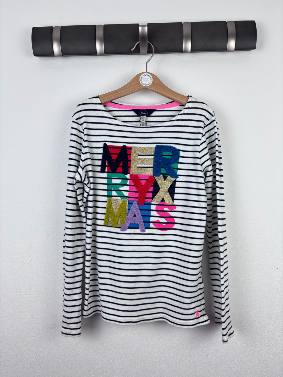 Joules Merry Xmas Stripe Top 10 Years-Tops-Second Snuggle Preloved