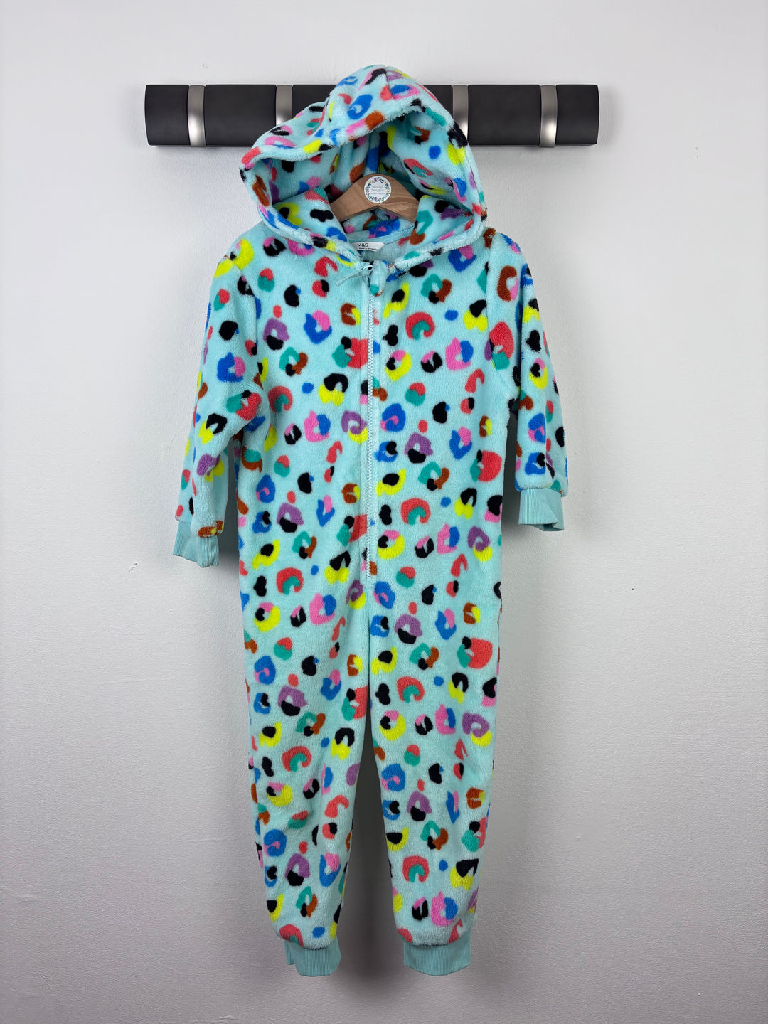 M&S Colourful Leopard Onesie 3–4 Years-All In One-Second Snuggle Preloved