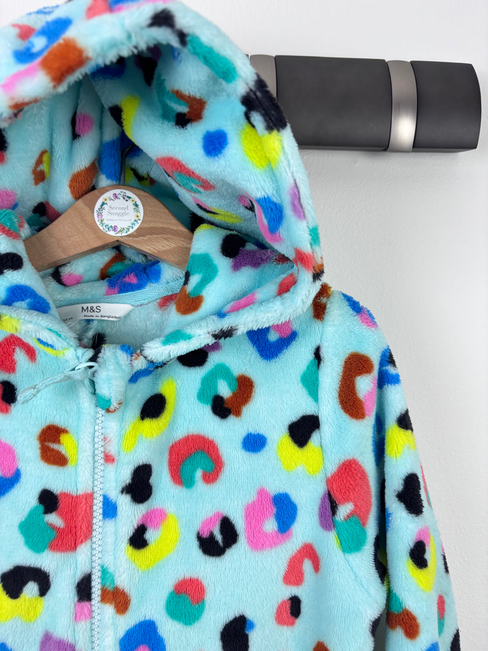M&S Colourful Leopard Onesie 3–4 Years-All In One-Second Snuggle Preloved