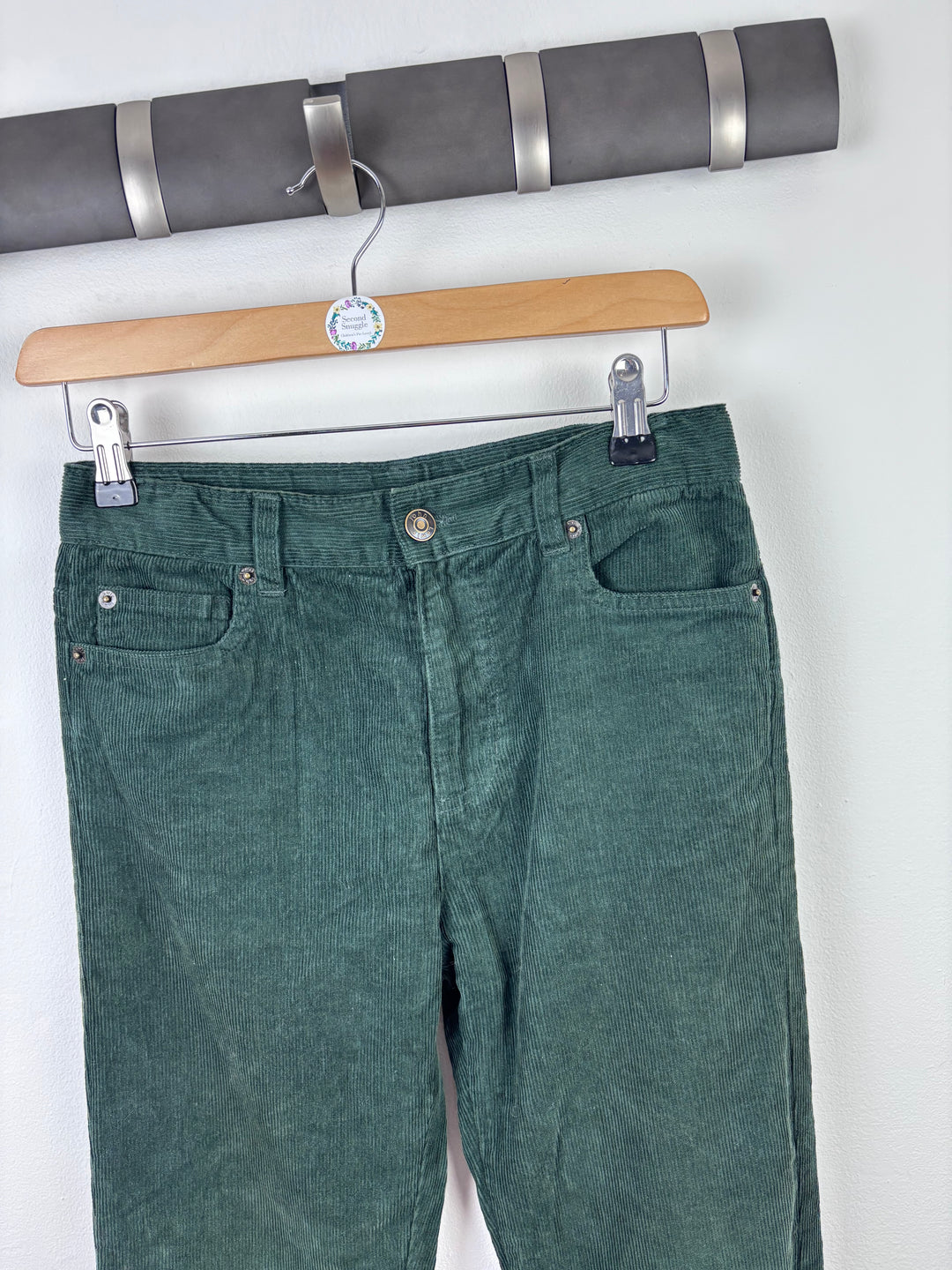 John Lewis Green Cord Trousers 12 Years-Trousers-Second Snuggle Preloved