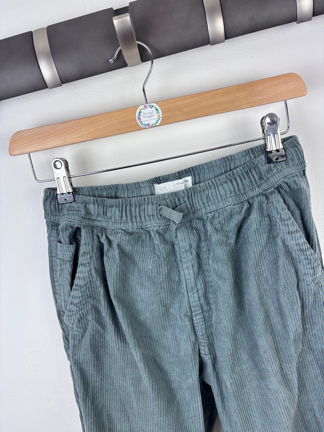 Zara Green Cord Joggers 11-12 Years-Trousers-Second Snuggle Preloved
