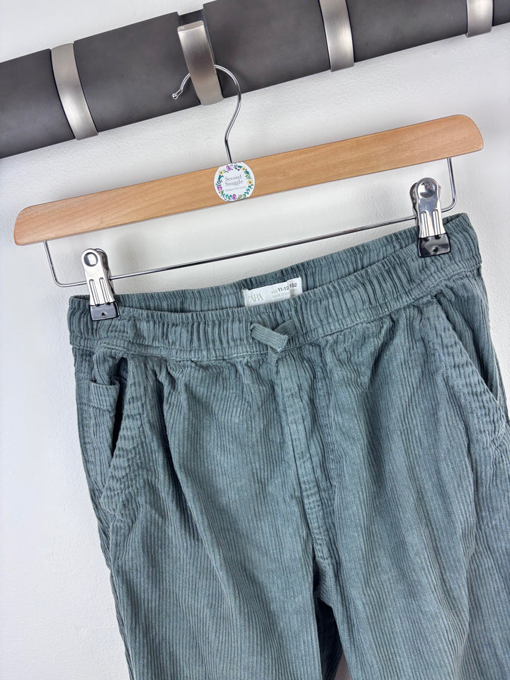 Zara Green Cord Joggers 11-12 Years-Trousers-Second Snuggle Preloved