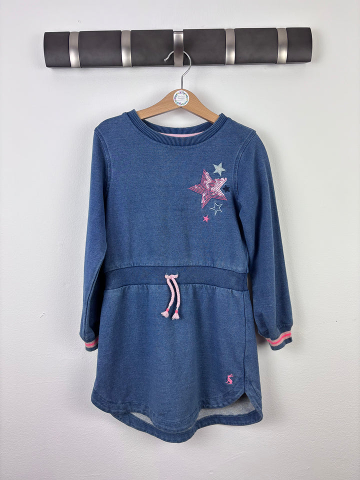 Joules Star Sweat Dress 4 Years-Dresses-Second Snuggle Preloved