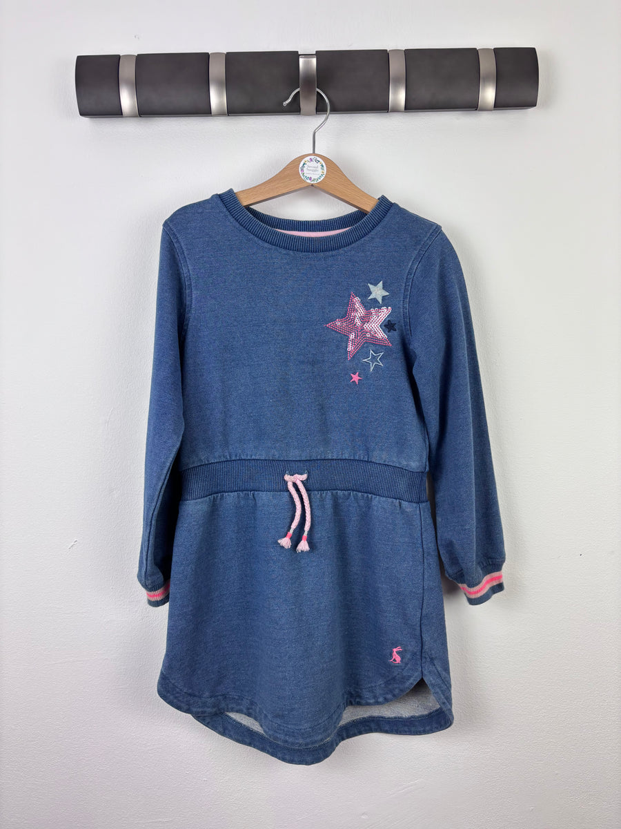 Joules Star Sweat Dress 4 Years-Dresses-Second Snuggle Preloved