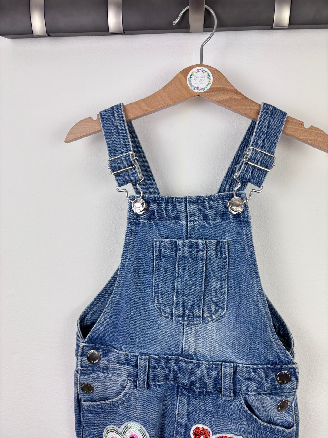 Primark Denim Dungaree Shorts 3-4 Years-Dungarees-Second Snuggle Preloved