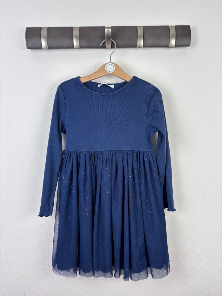 M&S Navy Sparkle Dress 4-5 Years-Dresses-Second Snuggle Preloved