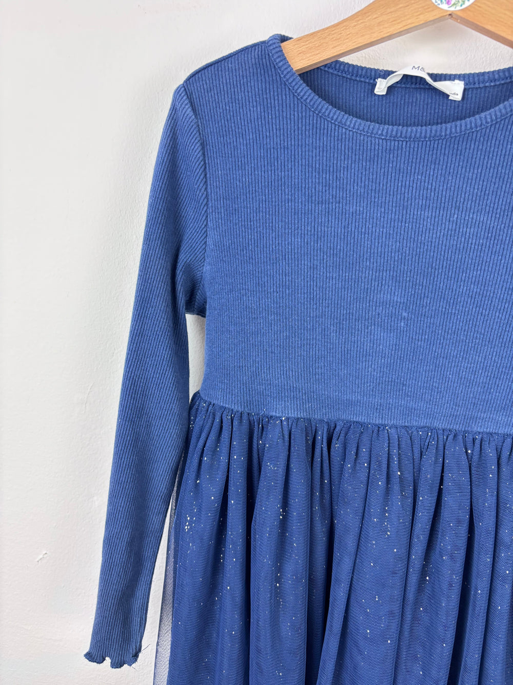 M&S Navy Sparkle Dress 4-5 Years-Dresses-Second Snuggle Preloved