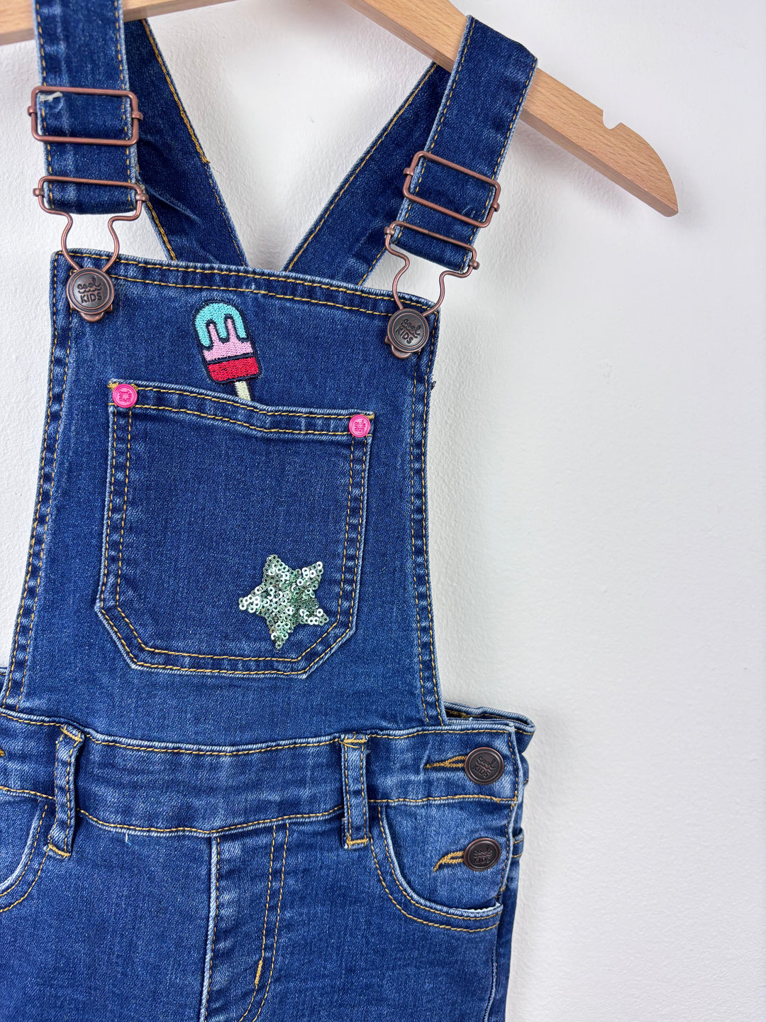 Woolworths Denim Dungaree Shorts 5 Years-Dungarees-Second Snuggle Preloved