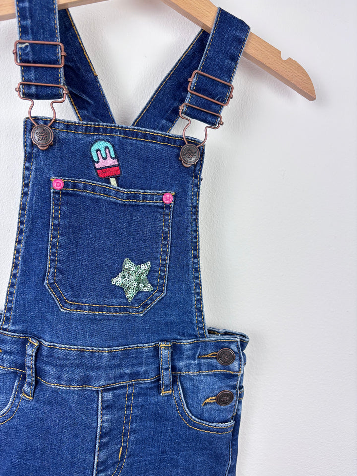 Woolworths Denim Dungaree Shorts 5 Years-Dungarees-Second Snuggle Preloved