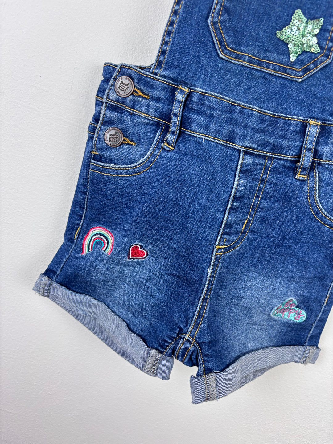 Woolworths Denim Dungaree Shorts 5 Years-Dungarees-Second Snuggle Preloved