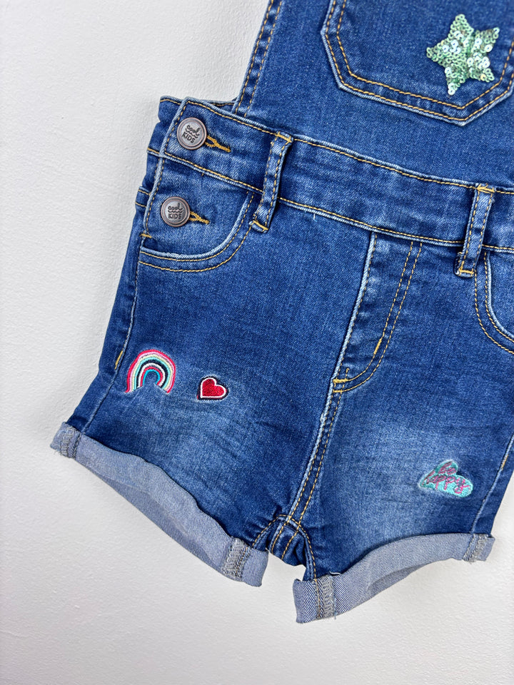 Woolworths Denim Dungaree Shorts 5 Years-Dungarees-Second Snuggle Preloved