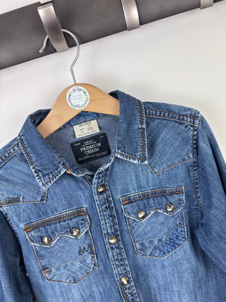 Zara Denim Shirt 7 Years-Shirts-Second Snuggle Preloved