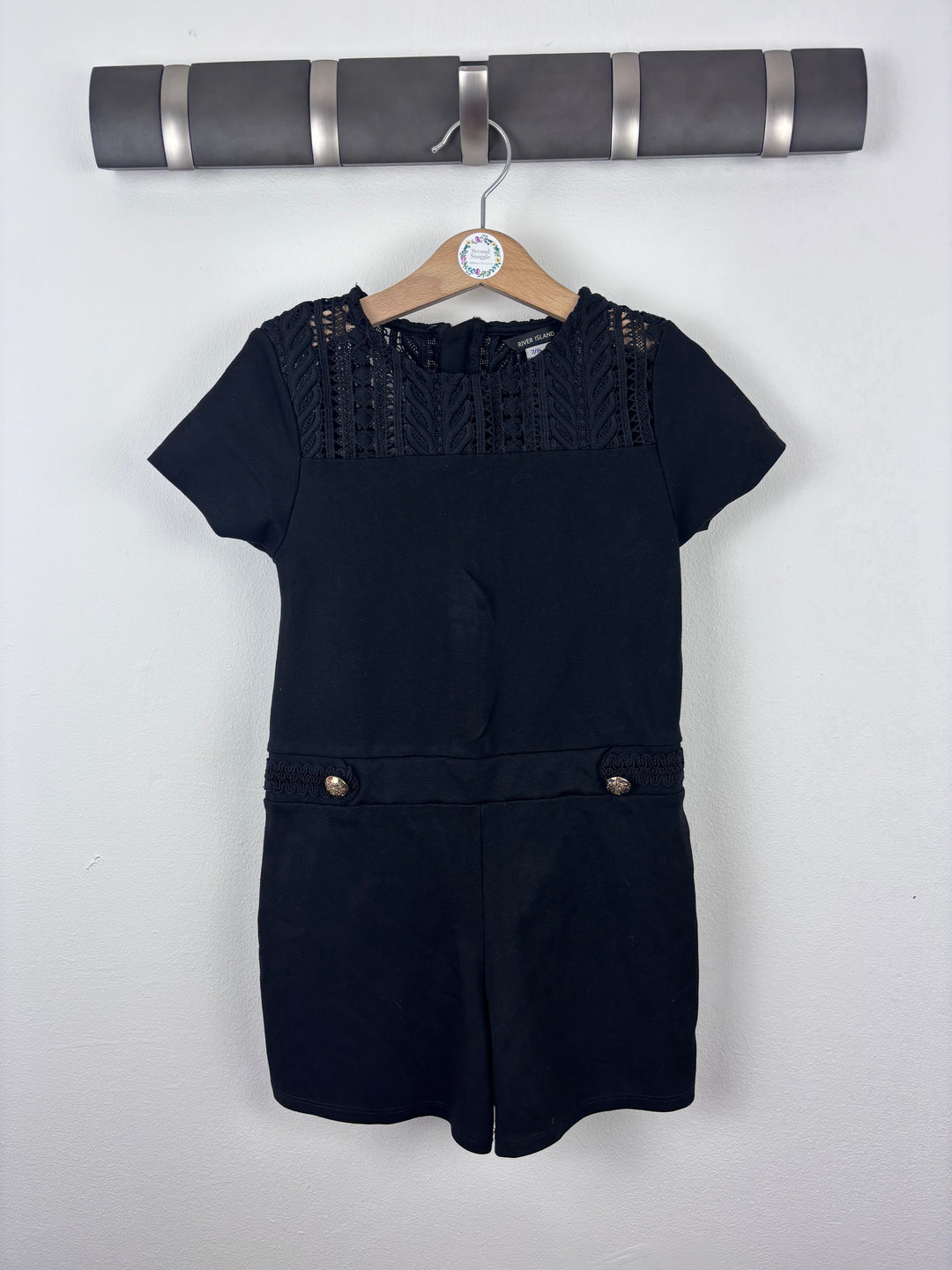 River Island Black Lace Detail Dress 7-8 Years-Dresses-Second Snuggle Preloved