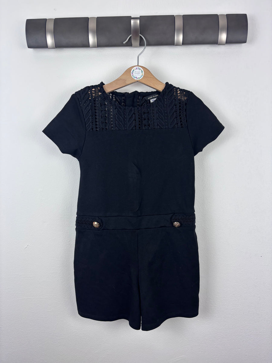 River Island Black Lace Detail Dress 7-8 Years-Dresses-Second Snuggle Preloved