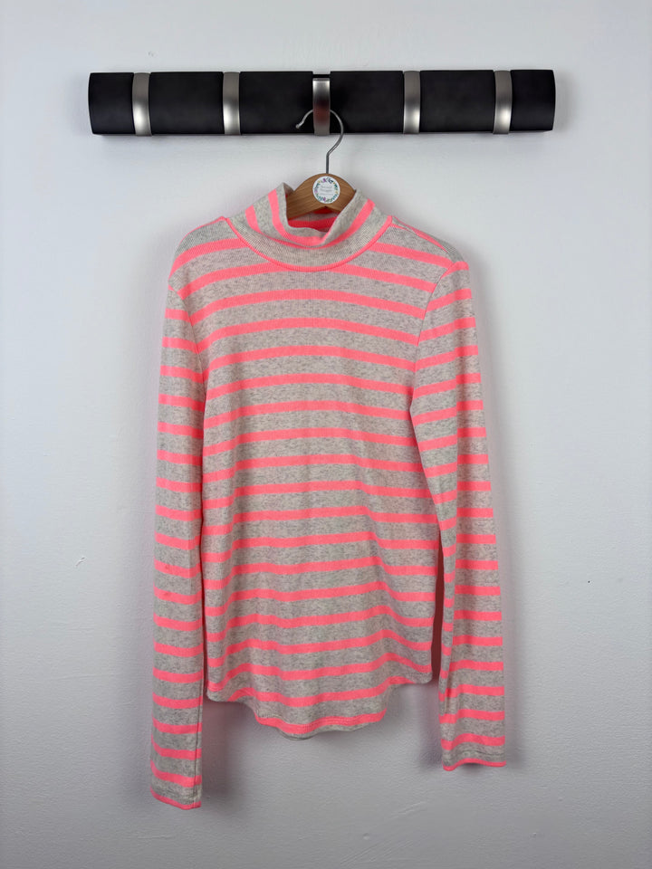 Gap Grey And Pink Stripe Long Sleeve Top XXL (14-16 Years Approx)-Tops-Second Snuggle Preloved