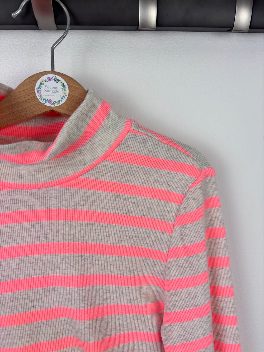 Gap Grey And Pink Stripe Long Sleeve Top XXL (14-16 Years Approx)-Tops-Second Snuggle Preloved