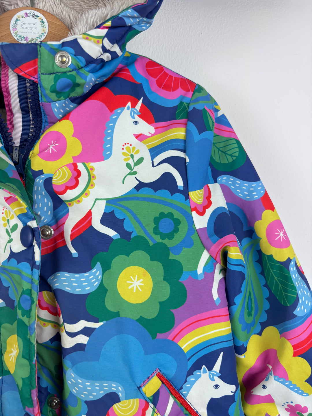 Mini Boden Unicorn Print Fleece-Lined Puffer Coat 2-3 Years-Coats-Second Snuggle Preloved