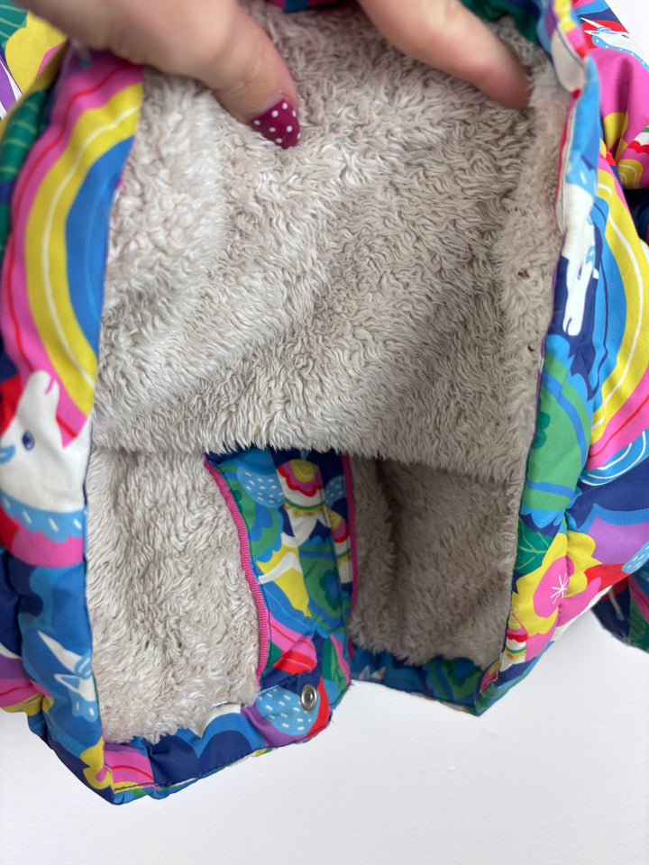 Mini Boden Unicorn Print Fleece-Lined Puffer Coat 2-3 Years-Coats-Second Snuggle Preloved