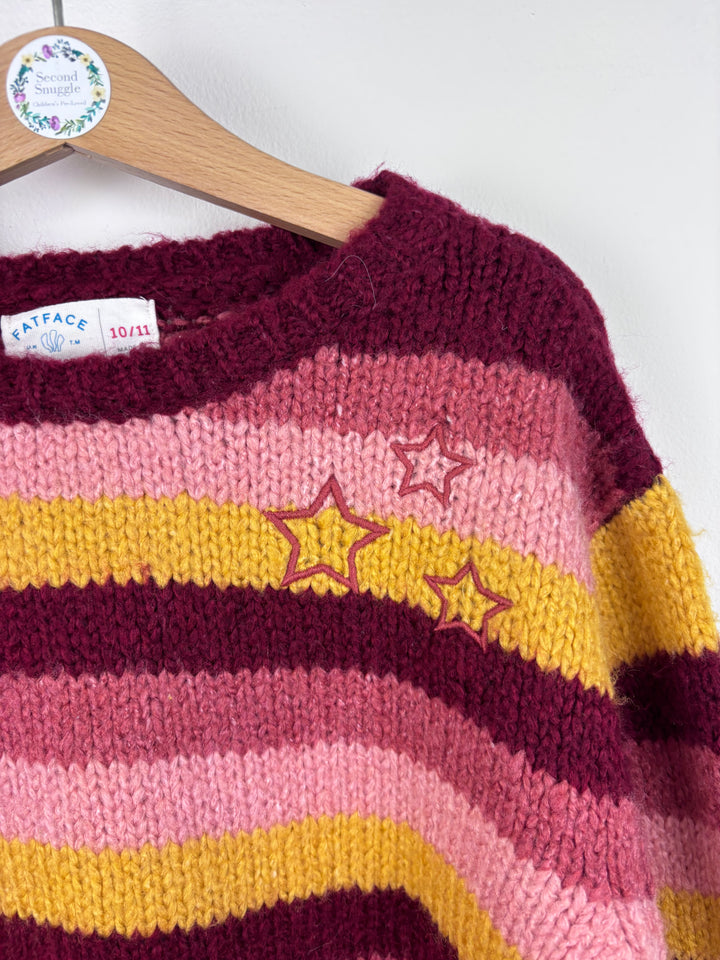 Fat Face Stripe Knit Jumper With Star Detail 10-11 Years