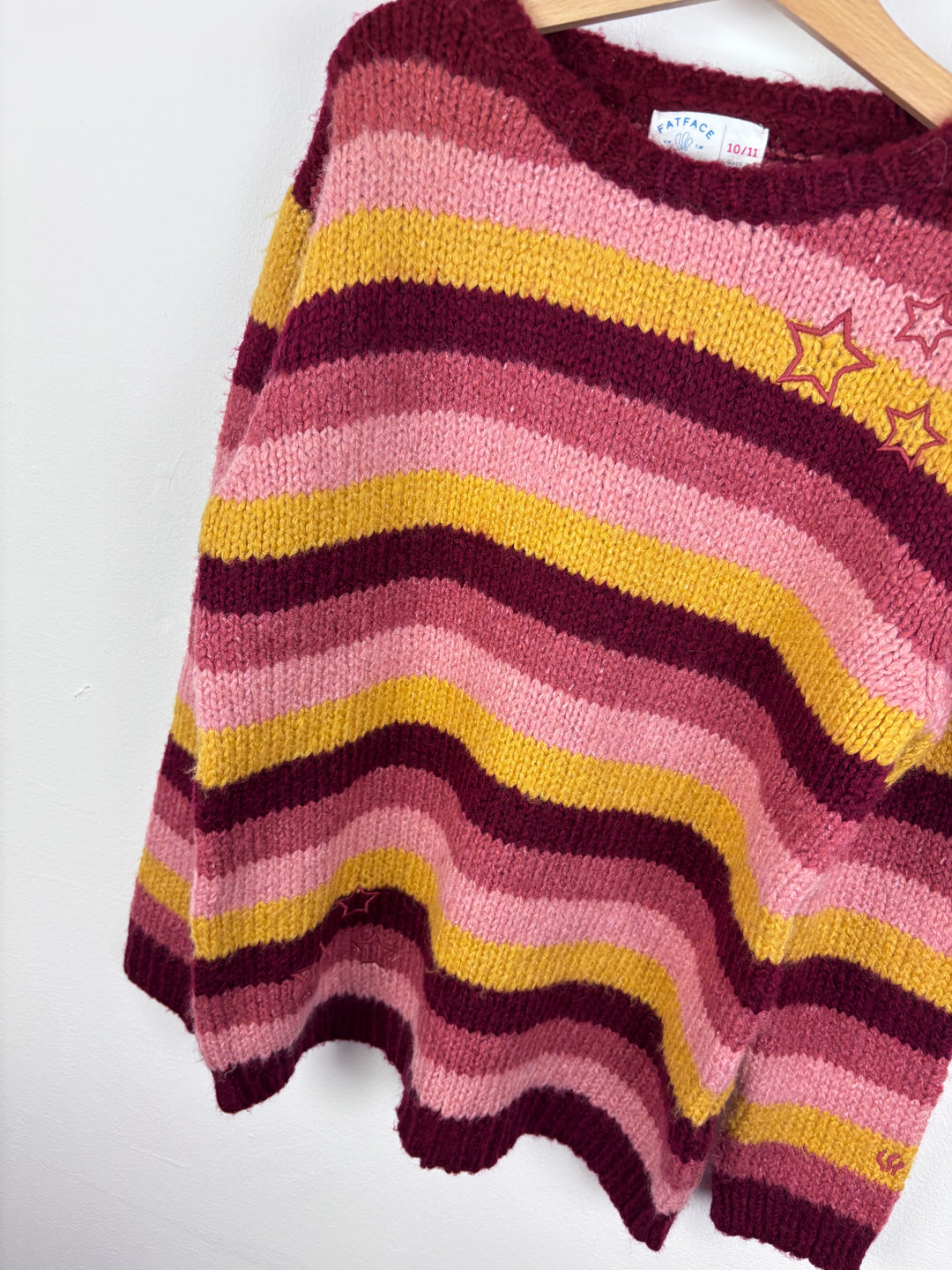 Fat Face Stripe Knit Jumper With Star Detail 10-11 Years