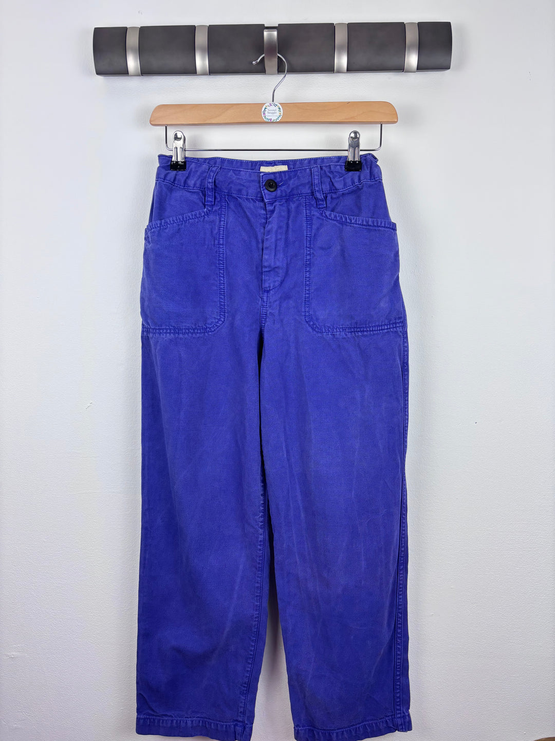 Bella Rose Blue Cotton Trousers 12 Years-Trousers-Second Snuggle Preloved