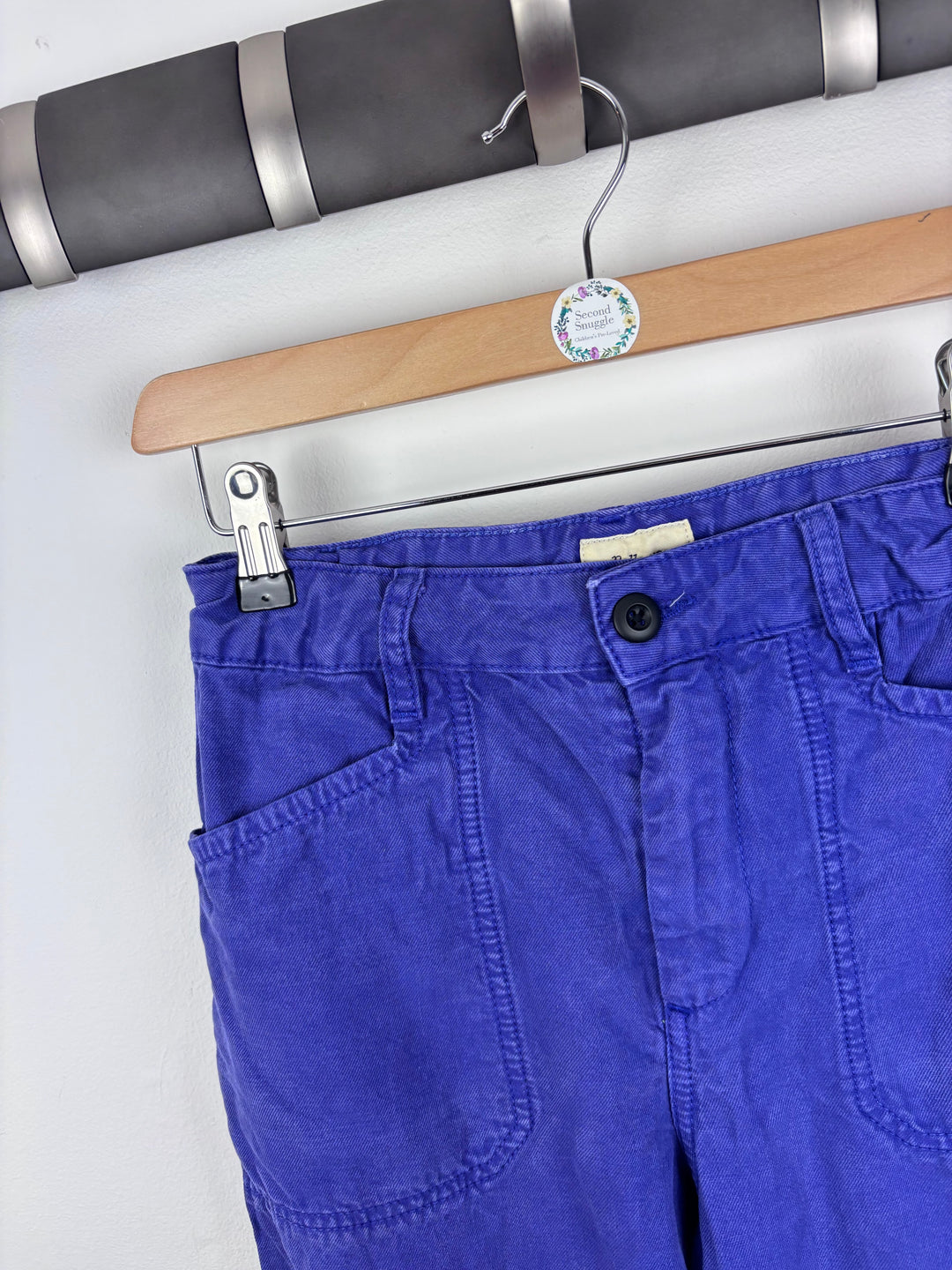 Bella Rose Blue Cotton Trousers 12 Years-Trousers-Second Snuggle Preloved