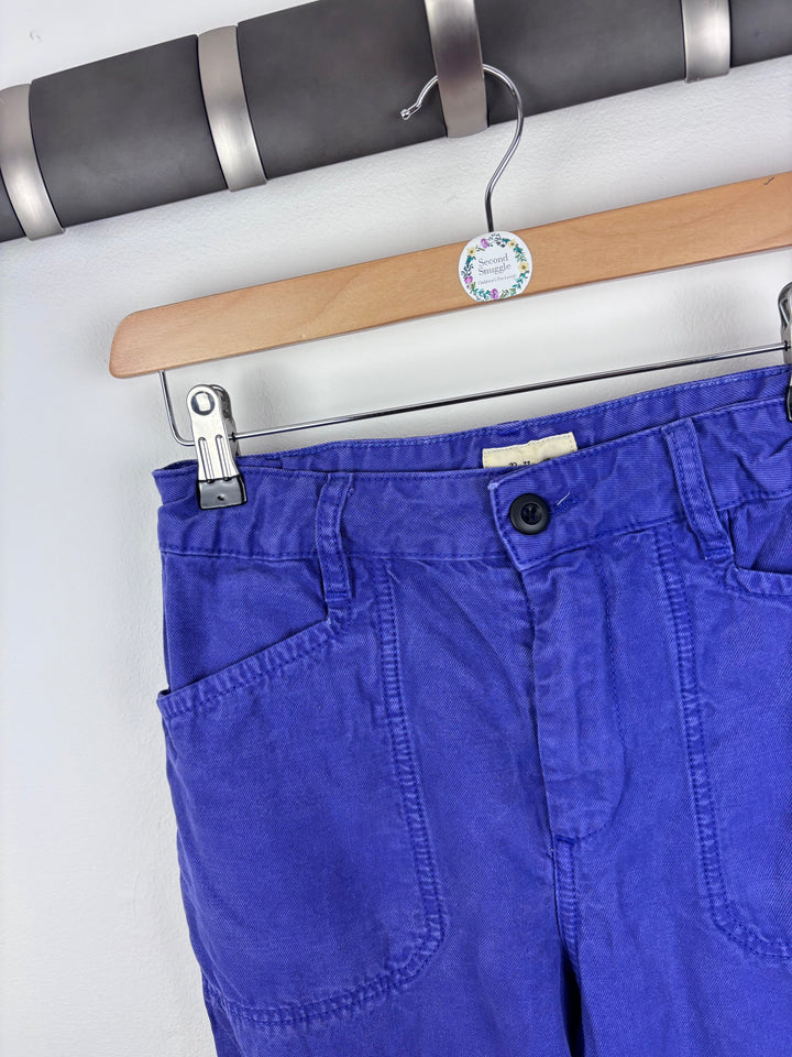 Bella Rose Blue Cotton Trousers 12 Years-Trousers-Second Snuggle Preloved