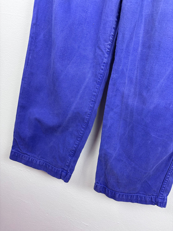 Bella Rose Blue Cotton Trousers 12 Years-Trousers-Second Snuggle Preloved