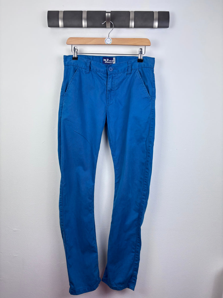 R Zoo Blue Cotton Trousers 12 Years-Trousers-Second Snuggle Preloved
