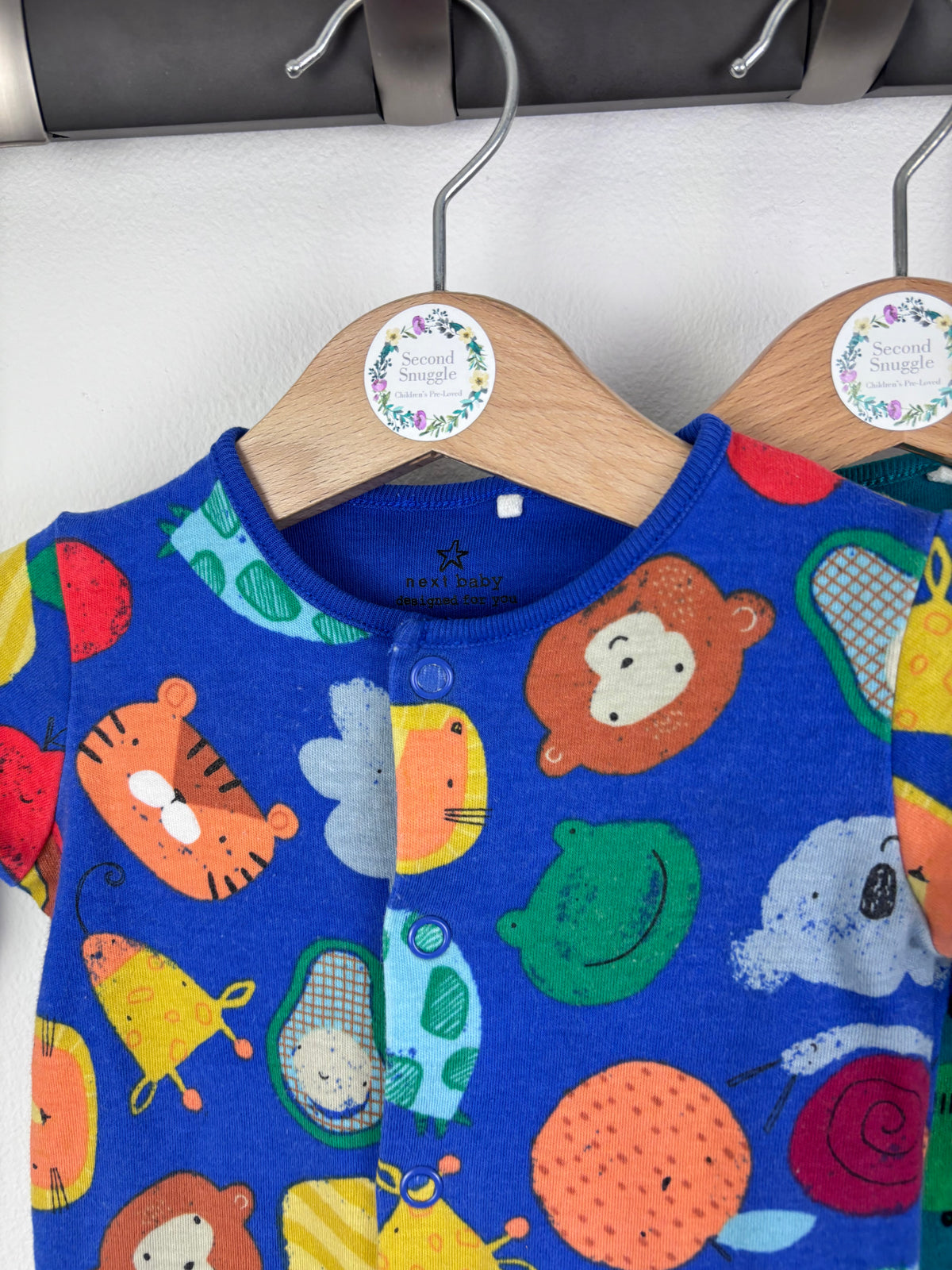 Next Baby Sleepsuit Sets With Colourful Prints Up To 1 Month-Sleepsuits-Second Snuggle Preloved