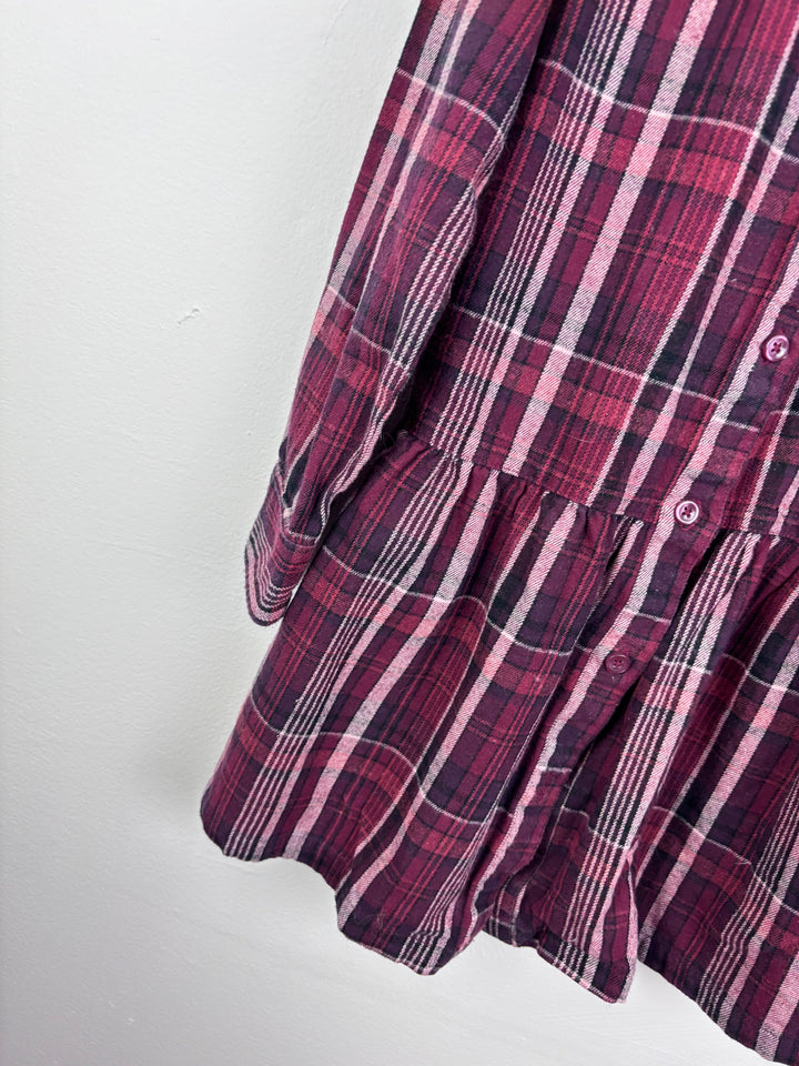 Threadgirls Burgundy Check Long Sleeve Dress 9-10 Years-Dresses-Second Snuggle Preloved