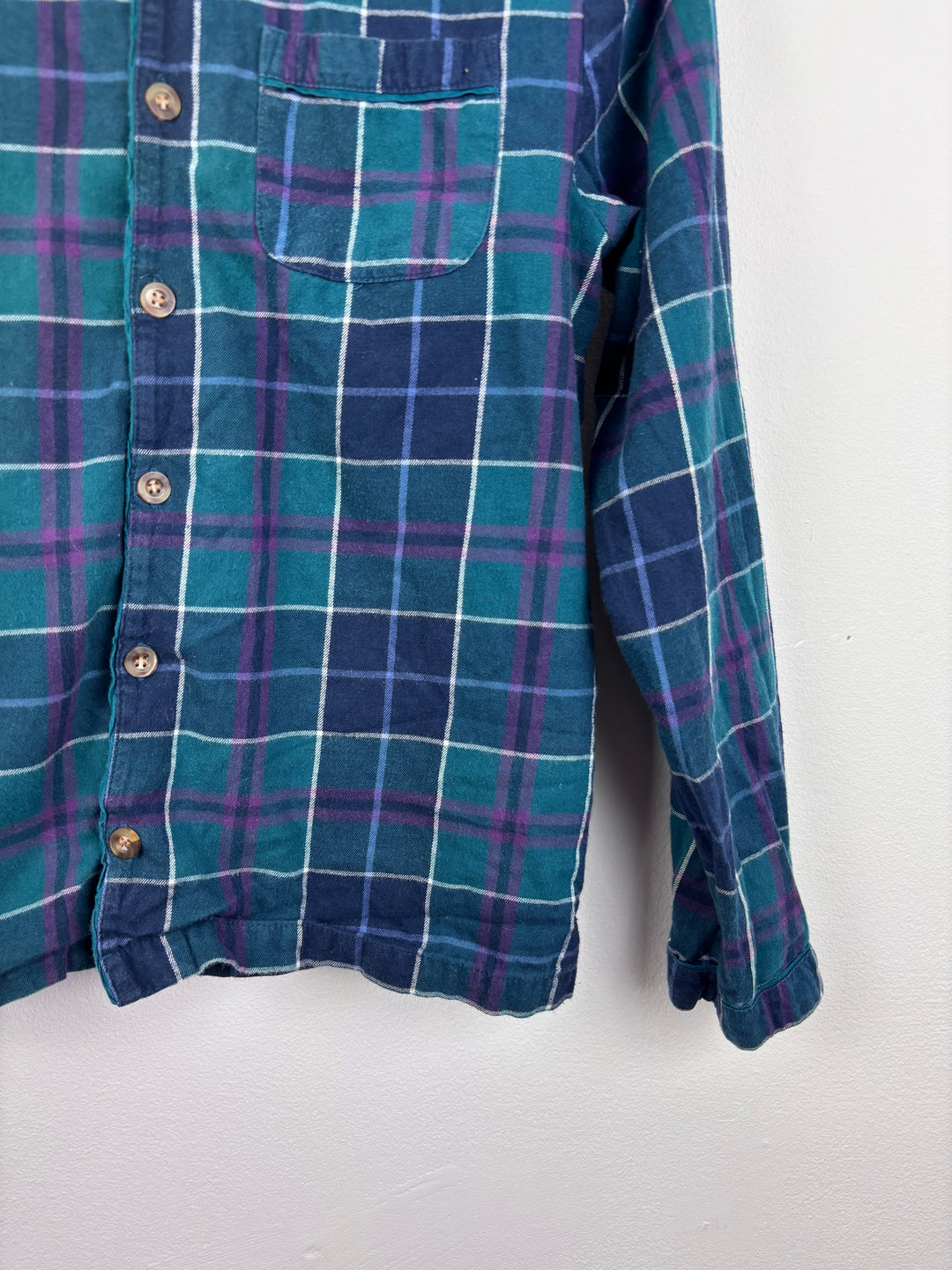 John Lewis Blue And Green Check Shirt 11 Years-Shirts-Second Snuggle Preloved