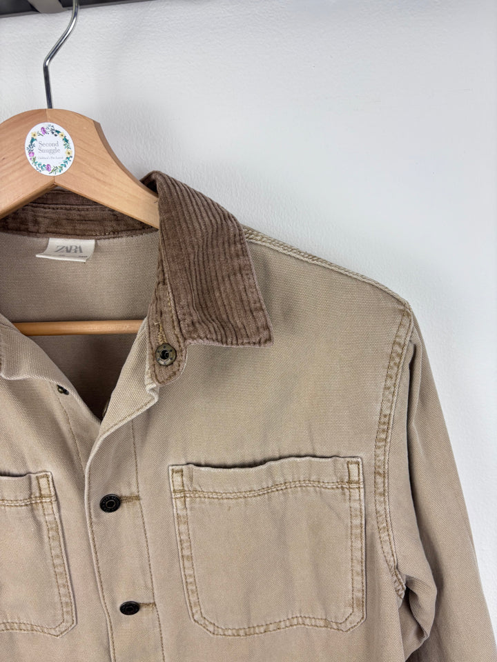 Zara Brown Cord Collar Jacket 10 Years-Jackets-Second Snuggle Preloved
