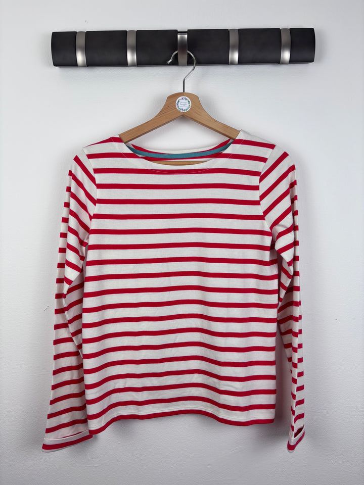 Boden Red And White Stripe Long Sleeve Top 11-12 Years-Tops-Second Snuggle Preloved
