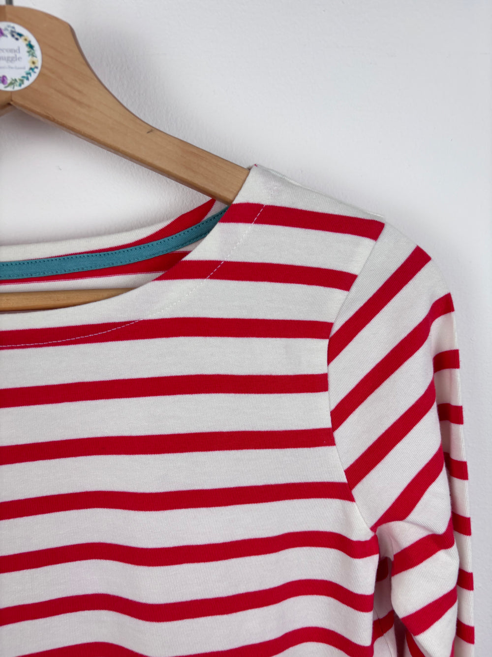 Boden Red And White Stripe Long Sleeve Top 11-12 Years-Tops-Second Snuggle Preloved