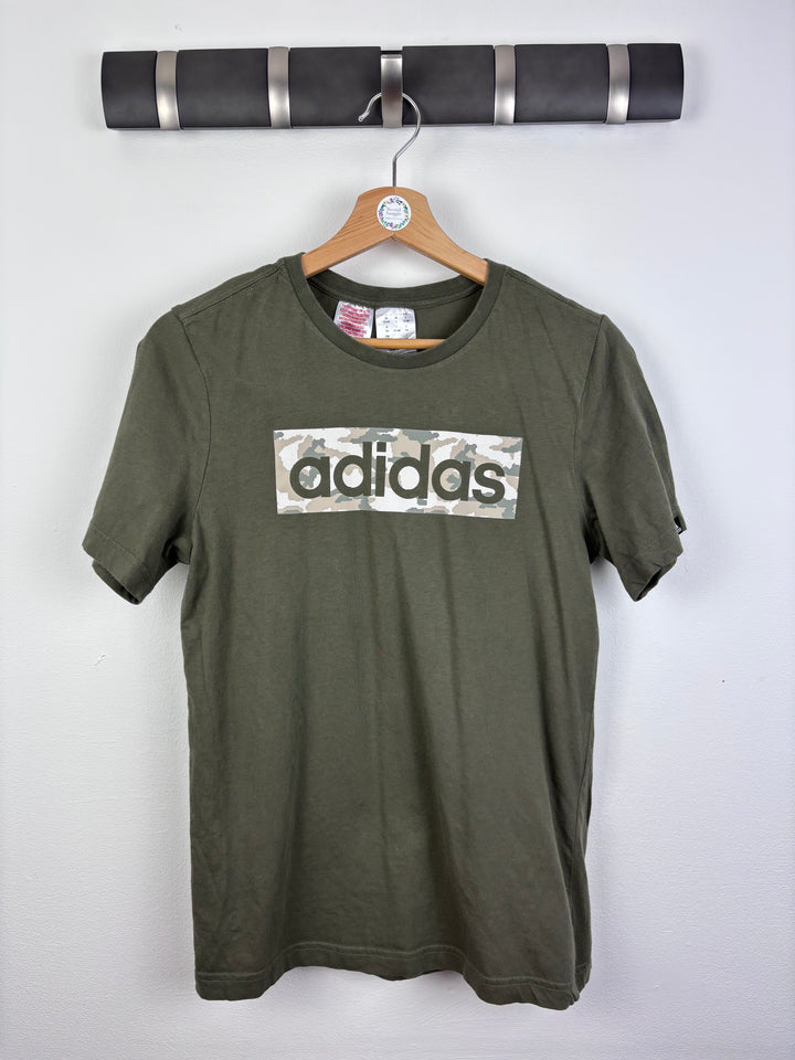 Adidas Camo Logo Khaki T-Shirt 13-14 Years-Tops-Second Snuggle Preloved