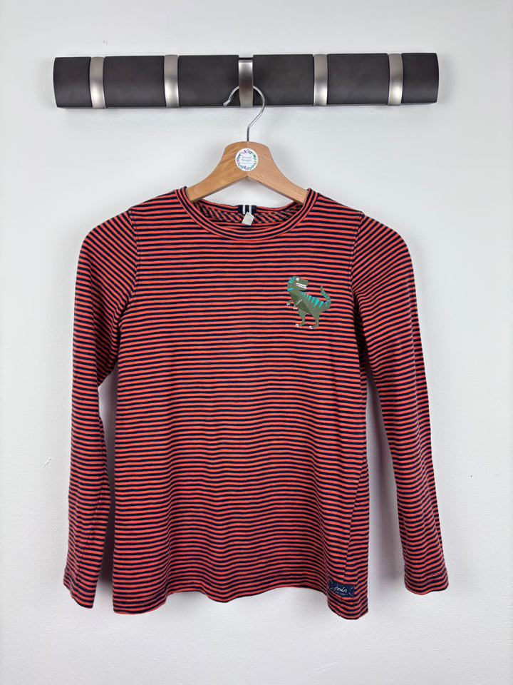 Joules Striped Dinosaur Long Sleeve Top 9-10 Years-Tops-Second Snuggle Preloved
