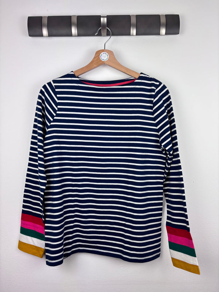 Boden Stripe Long Sleeve Top with Colour Block Cuffs 15-16 Years-Tops-Second Snuggle Preloved