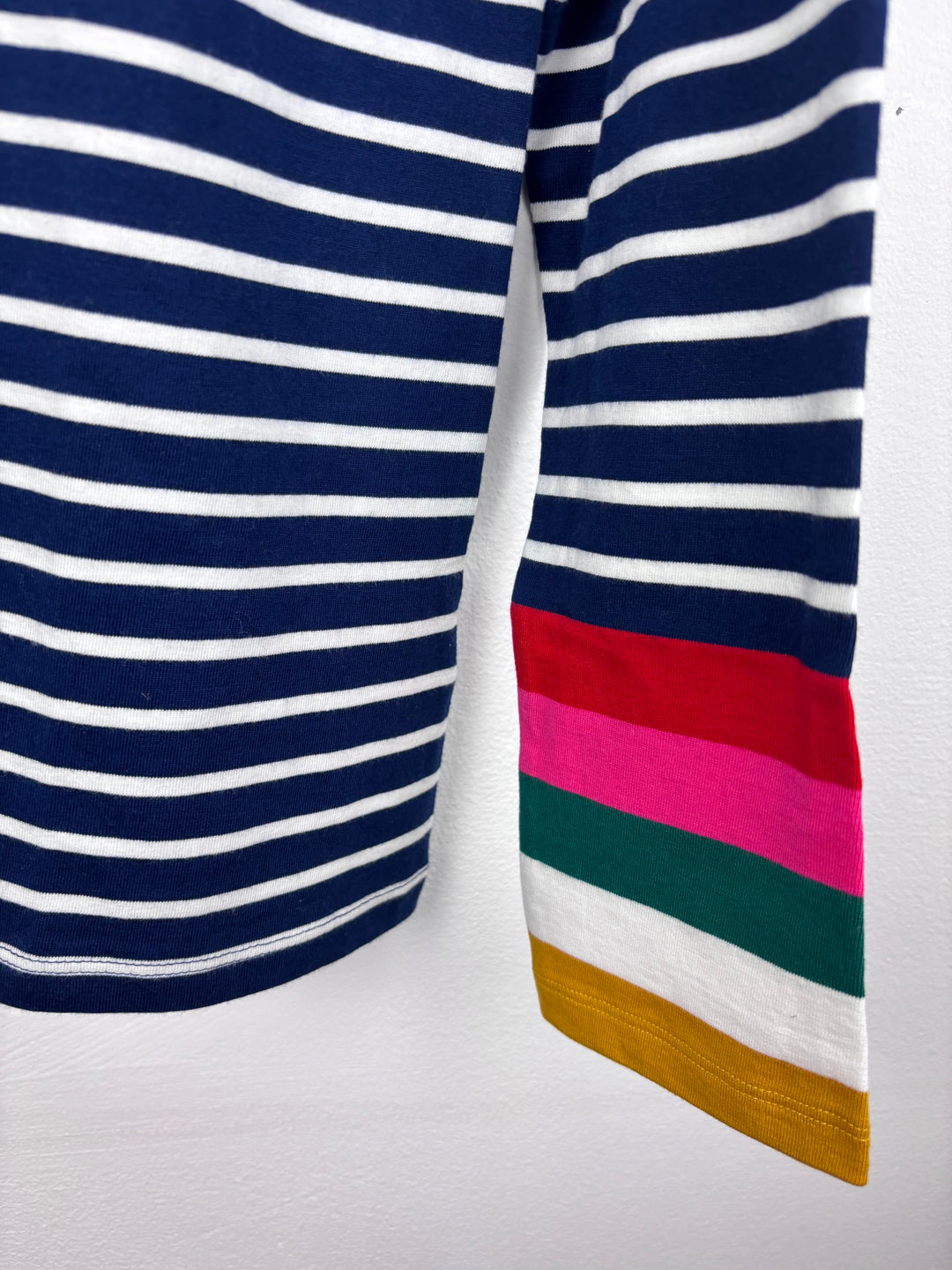 Boden Stripe Long Sleeve Top with Colour Block Cuffs 15-16 Years-Tops-Second Snuggle Preloved