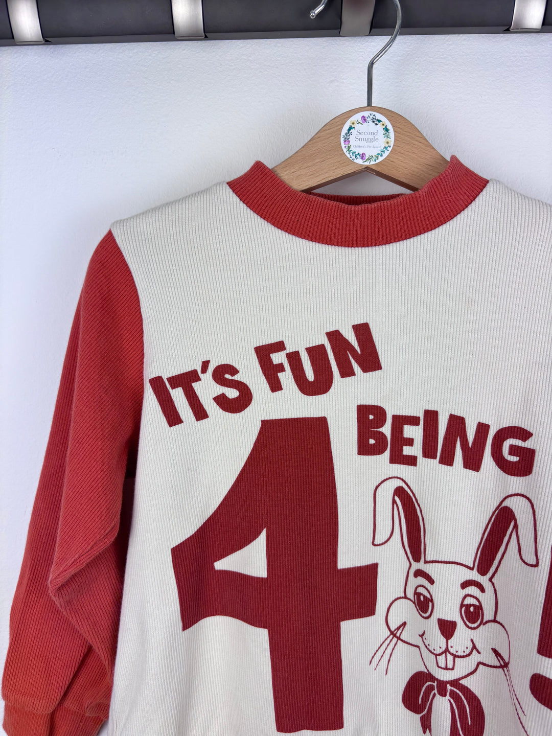 Mini Rodini It’s Fun Being 4 Sweatshirt 104-110 (4-5 Years)-Jumpers-Second Snuggle Preloved