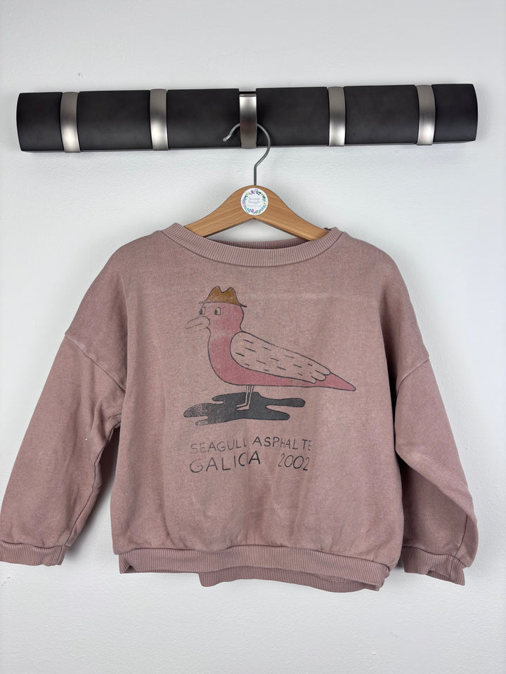 Bobo Choses Bird Print Sweatshirt 2-3 Years-Jumpers-Second Snuggle Preloved