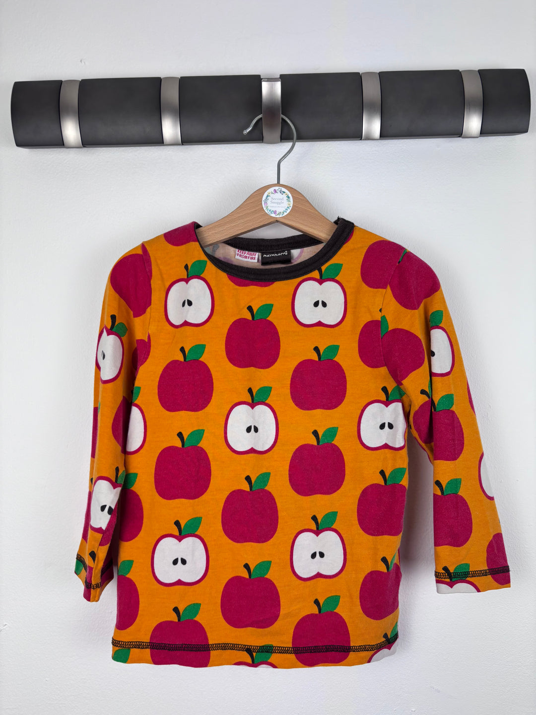 Maxomorra Apple Print Top 98-104 (3-4 Years)-Tops-Second Snuggle Preloved