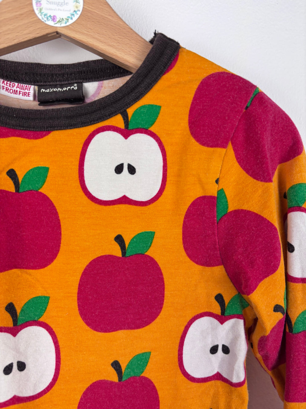 Maxomorra Apple Print Top 98-104 (3-4 Years)-Tops-Second Snuggle Preloved