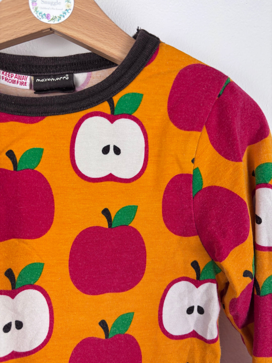 Maxomorra Apple Print Top 98-104 (3-4 Years)-Tops-Second Snuggle Preloved