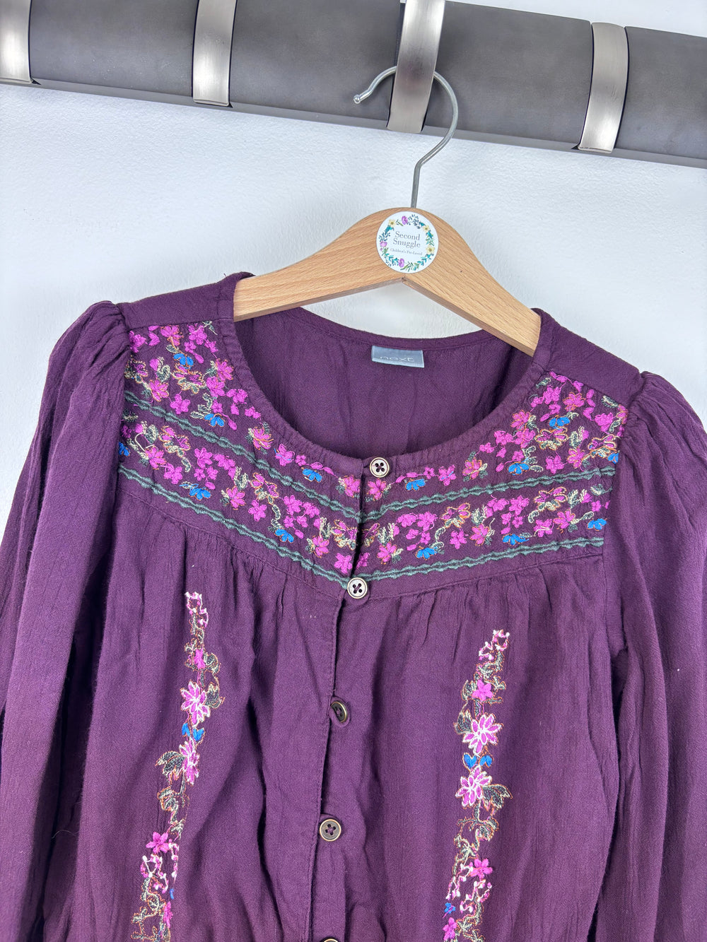 Next Purple Embroidered Dress 6 Years-Dresses-Second Snuggle Preloved
