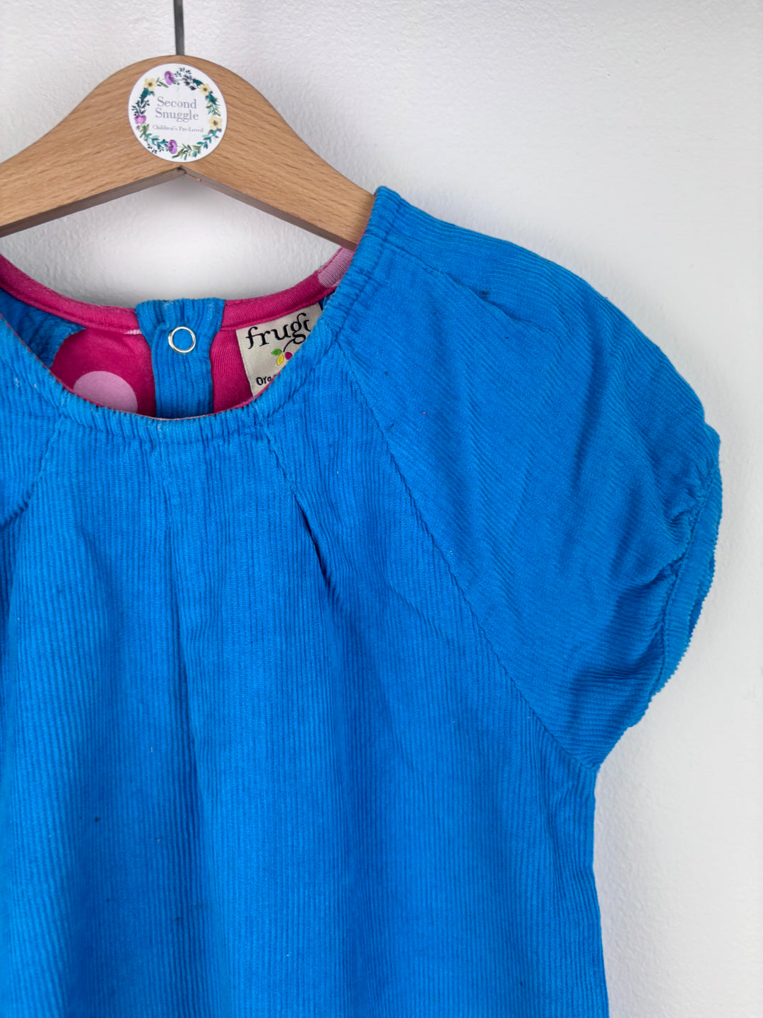 Frugi Blue Cat Appliqué Dress 5-6 Years-Dresses-Second Snuggle Preloved