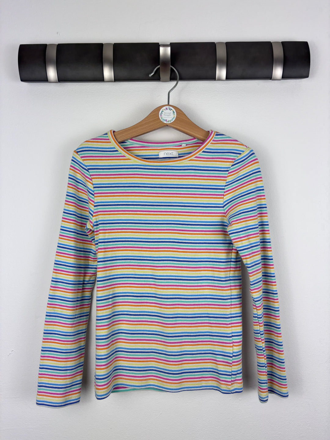Next Rainbow Stripe Long Sleeve Top 6-7 Years-Tops-Second Snuggle Preloved