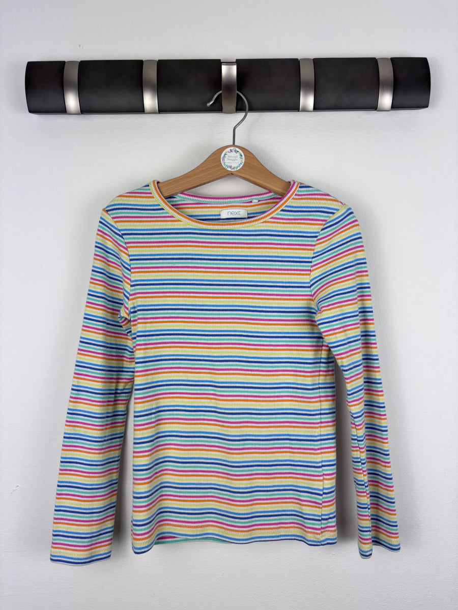 Next Rainbow Stripe Long Sleeve Top 6-7 Years-Tops-Second Snuggle Preloved
