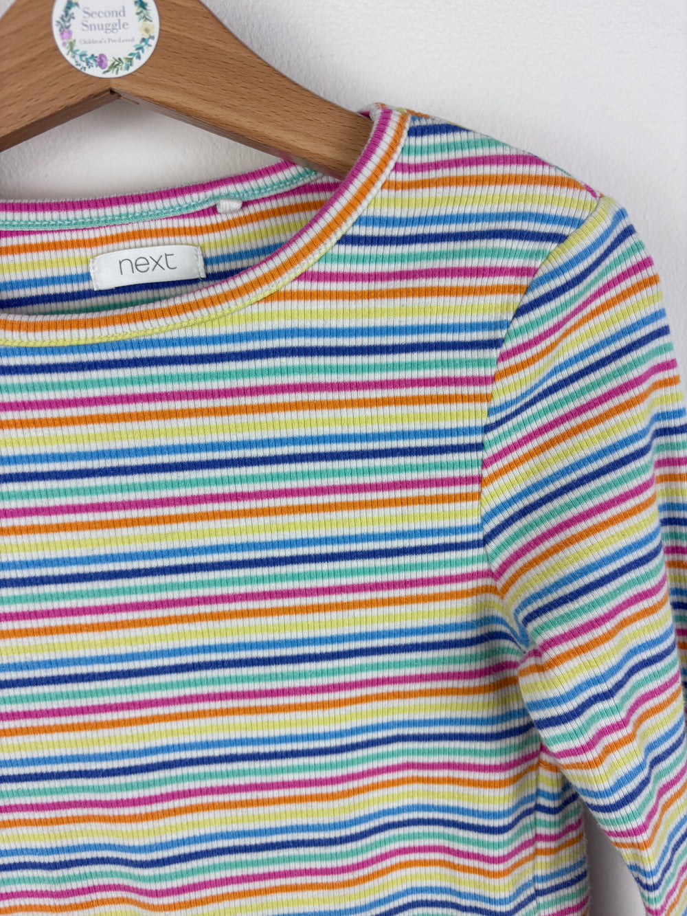 Next Rainbow Stripe Long Sleeve Top 6-7 Years-Tops-Second Snuggle Preloved