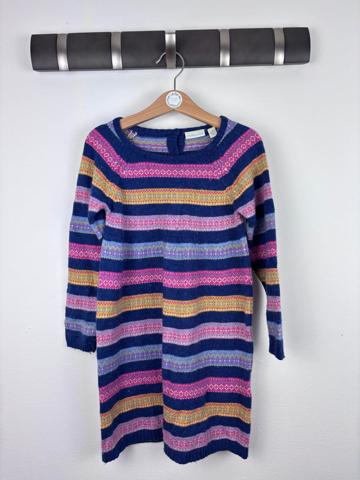 JoJo Maman Bébé Multicolour Stripe Knit Dress 5-6 Years-Dresses-Second Snuggle Preloved